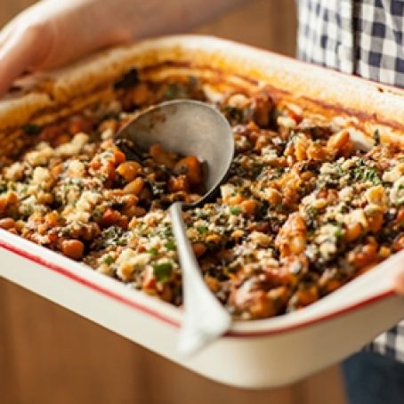 Italian Baked Beans and Greens-Vegan