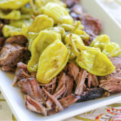 {2 Ingredient} Slow Cooker Peperoncini Beef Roast