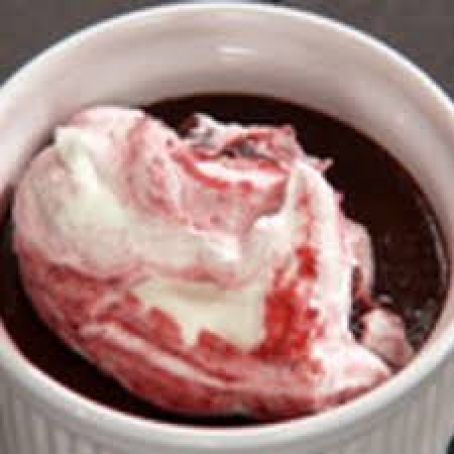 Chocolate Pots de Creme w/Cherry Whip