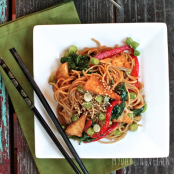 Udon Noodles with Sweet Sesame Ginger Sauce