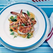 Barbecued Spiced Shrimp with Tomato Salad