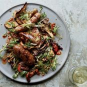 Grilled Mushrooms and Sausages with Pimentón Vinaigrette