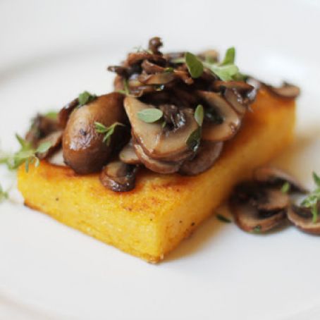 Polenta Crostini with Mushrooms | Emiko Davies