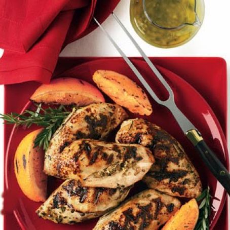 Stuffed Chicken Breasts with Rosemary-Orange Dressing (Bon Apetit)
