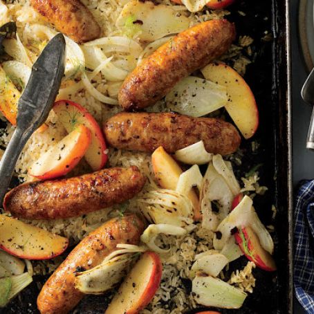 Chicken Sausage with Fennel and Apples