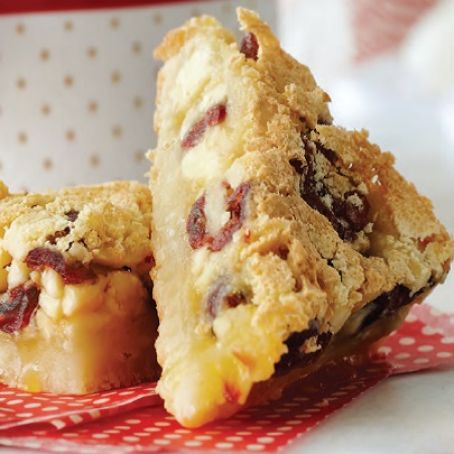 Cranberry, white chocolate and almond squares