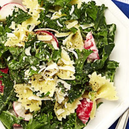 Kale Caesar Pasta Salad