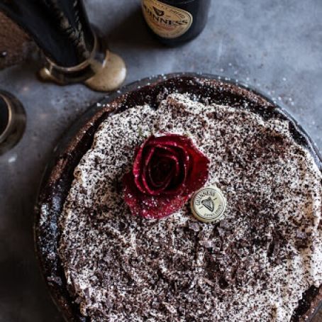 Drunken, Sunken Irish Coffee Chocolate Cake with Salted Bailey's Cream