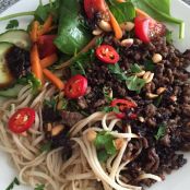 BEEF - Asian Crispy Beef with Salad & Rice Noodles