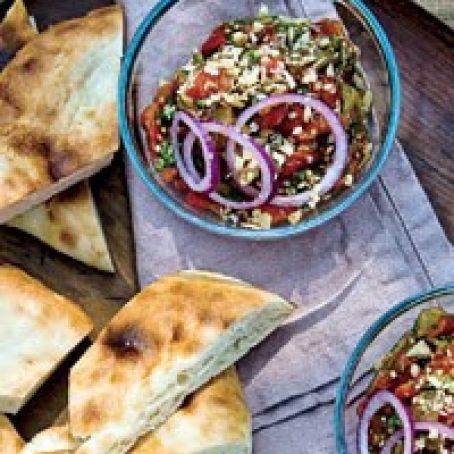 Grilled Eggplant Salad with Walnuts