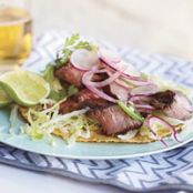 Grilled T-Bone Tostadas with Spicy Radish Salad