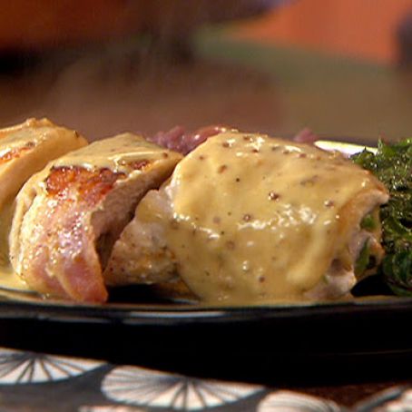 Bacon Wrapped Chicken with Blue Cheese and Pecans - Rachel Ray