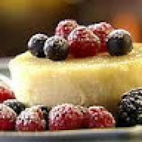 Lemon Pudding Cake with Fresh Mixed Berries