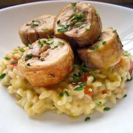 Chicken and Herbs with Carrot Risotto