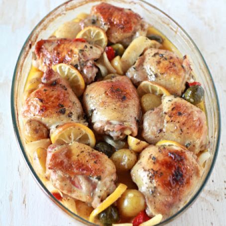 CHICKEN - White Wine and Lemon Roasted Chicken