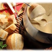 Cheese Fondue with Crusty Rolls