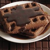 Chocolate-Hazelnut Waffles with Frangelico-Brown-Butter Syrup