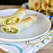 Cheesy Chicken and Cilantro Pesto Baked Flautas