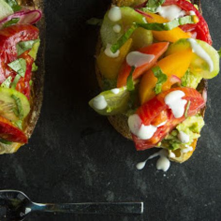 Avocado Toasts with Heirloom Tomatoes