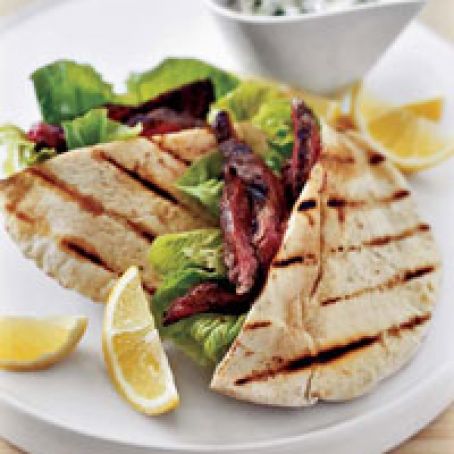 Skirt Steak with Moroccan Spice Rub and Yogurt Sauce