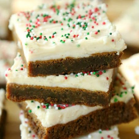 Gingerbread Cookie Bars with Cream Cheese Frosting