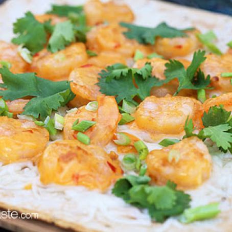 Grilled Thai Sweet and Spicy Shrimp Pizza