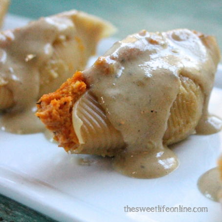 Pumpkin and Cashew “Ricotta” Stuffed Shells