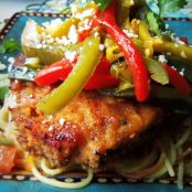 Crispy Baked Pork Chops with Pepper Medley