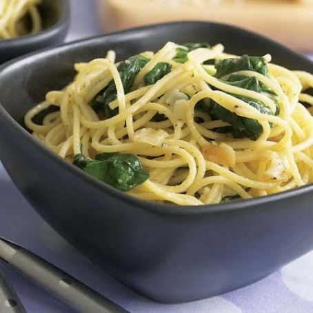 Spaghetti with Garlic & Spinach