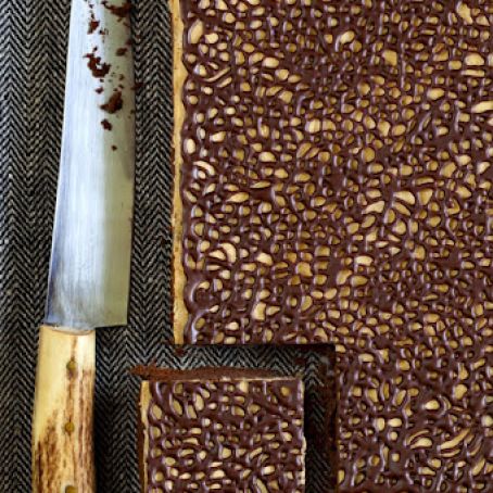 Brownies with Chocolate Lace and Hazelnut Butter
