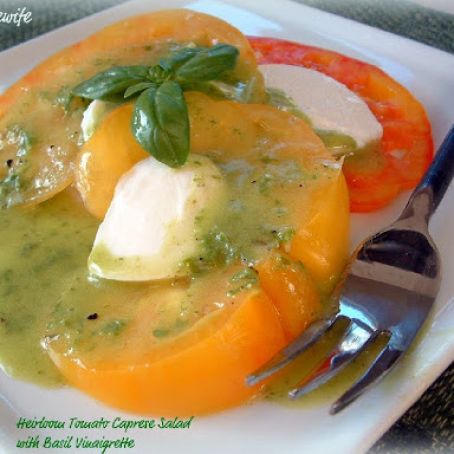 Heirloom Tomato Caprese Salad with Basil Vinaigrette