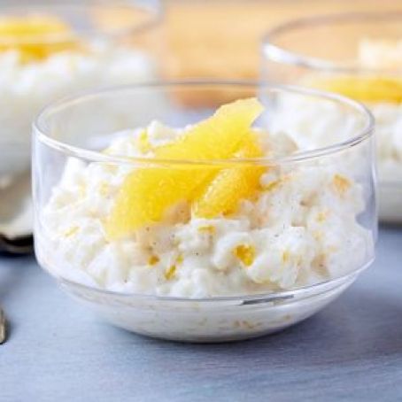 Rice Pudding with Vanilla Bean, Orange and Rum
