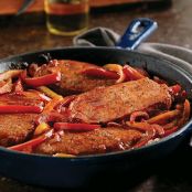 Braised Pork Chops with Peppers and Onions