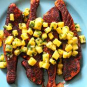 Blackened Salmon with Mango Salsa - Skinny