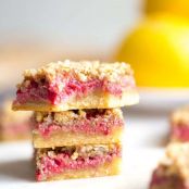 Lemon Squares with raspberry & coconut