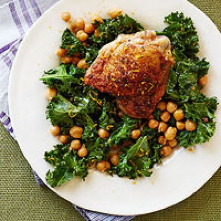 Coriander Chicken with Chickpeas and Kale