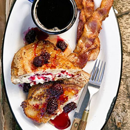 Mascarpone French Toast with Blackberry Syrup