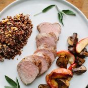 Roast Pork Tenderloin with Apples & Mushrooms