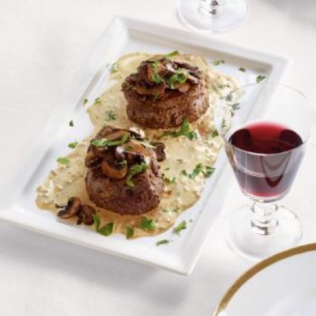 Filet Mignon with Mustard and Mushrooms