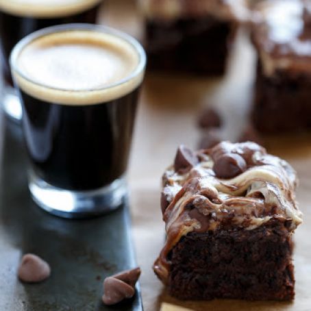 Espresso Fudge Brownies with Mocha Swirl Cookie Dough