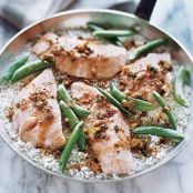 One-Pot Salmon With Snap Peas and Rice