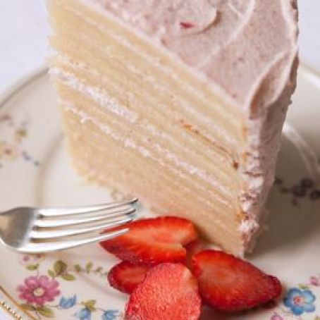 12-Layer Cake (Strawberry-Cream Cheese, Swiss Meringue Buttercream)