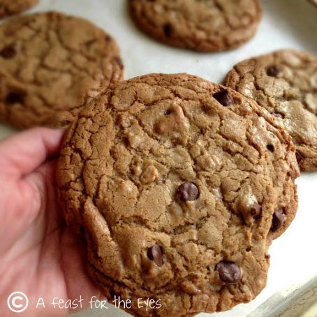 Chocolate Toffee Chip Cookies Browned Butter Milk