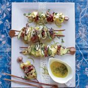 Grilled Squash Ribbons and Prosciutto with Mint Dressing