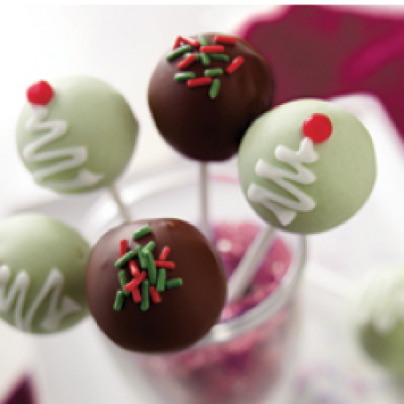 Christmas Tree Cookie Ball Pops