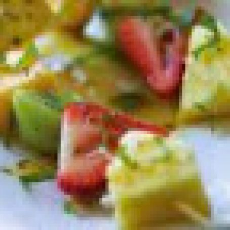 Tapas: Fruit Skewers with Cardamom and Mint