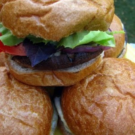 Grilled Mushroom Burgers with White Bean Spread