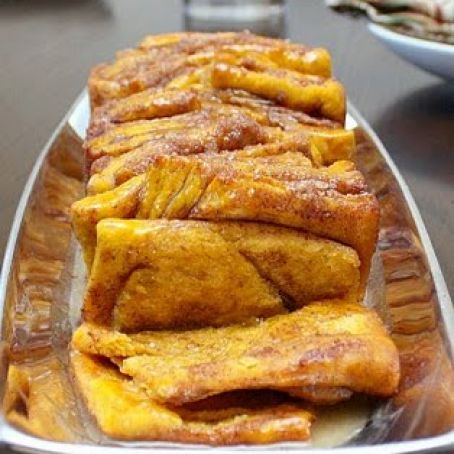 Pumpkin Pull Apart Bread with Bourbon Glaze