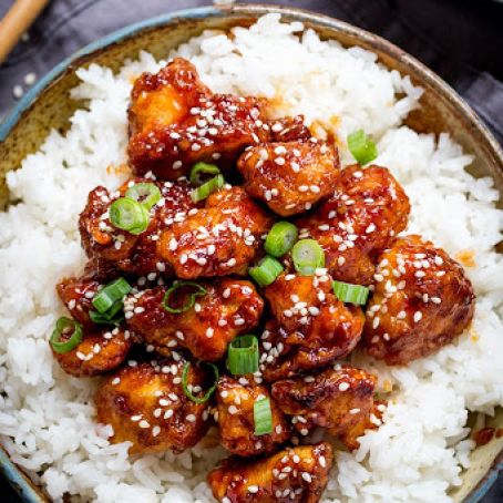 CRISPY SESAME CHICKEN WITH A STICKY ASIAN SAUCE