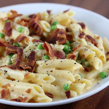 Bacon and Pea Mac and Cheese